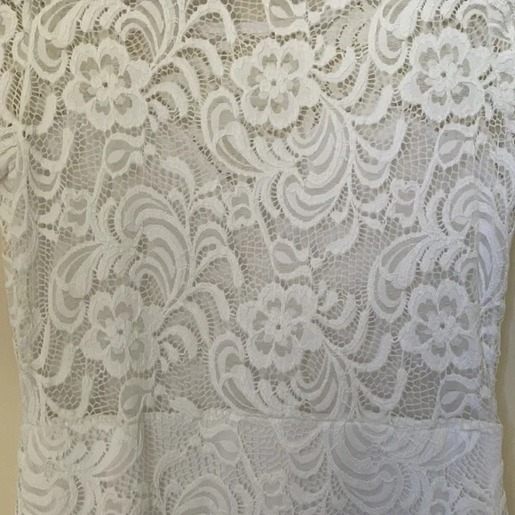 White Lace Scallop Hem Dress - Picture 6 of 10